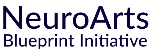 NeuroArts Blueprint Initiative wordmark written in a clean, dark blue sans-serif font.