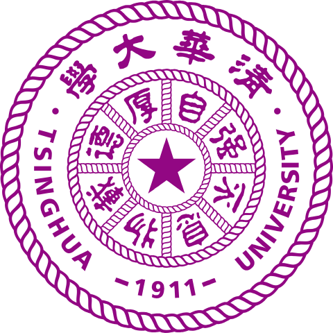Tsinghua University logo, a purple seal with ropes encircling Chinese characters and a star in the center.