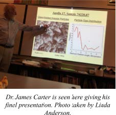 Dr. James Carter is seen here giving his final presentation. Photo by Linda Anderson.